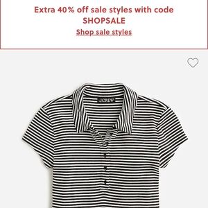 J. Crew Kids Striped Black and White Polo Shirt